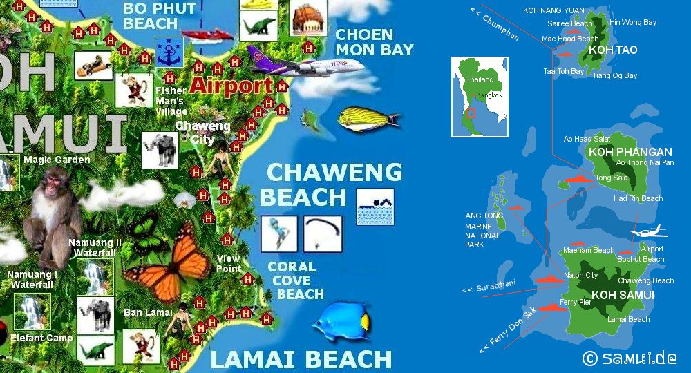 Chaweng Karte (Map Chaweng Beach)