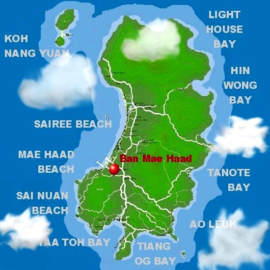Karte Koh Tao (Thailand)