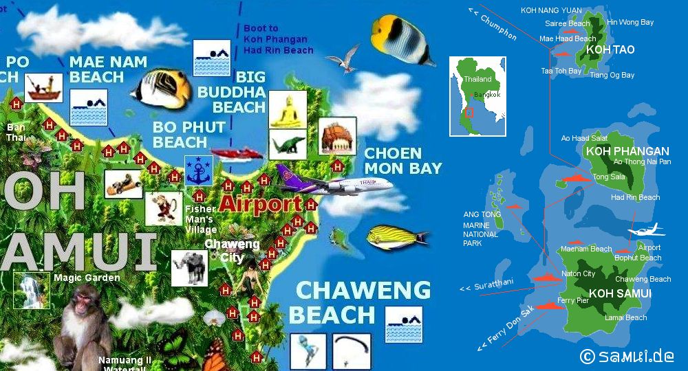 Bo Phut Karte (Map Bophut Beach)