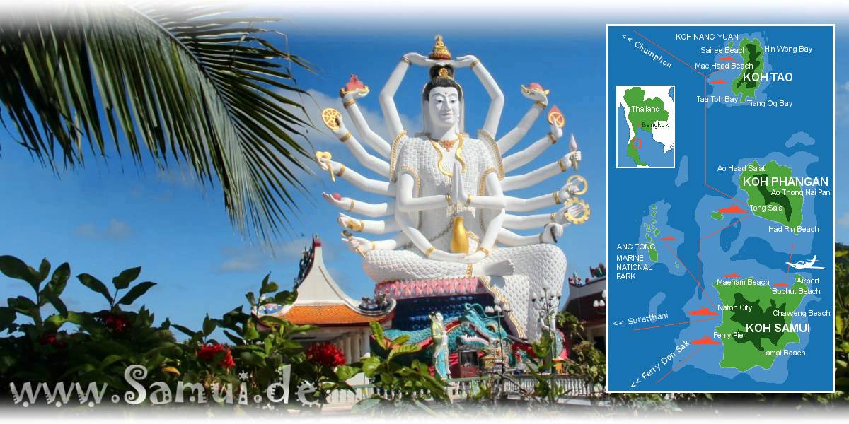 Anreise-Karte Samui Archipel